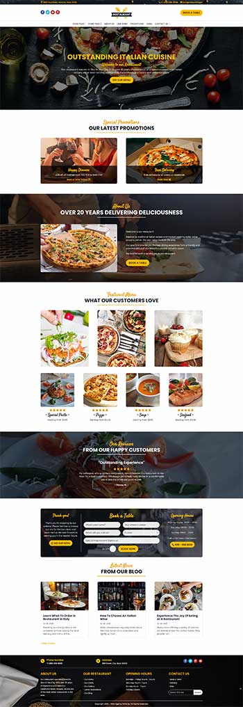 italian restaurant website design